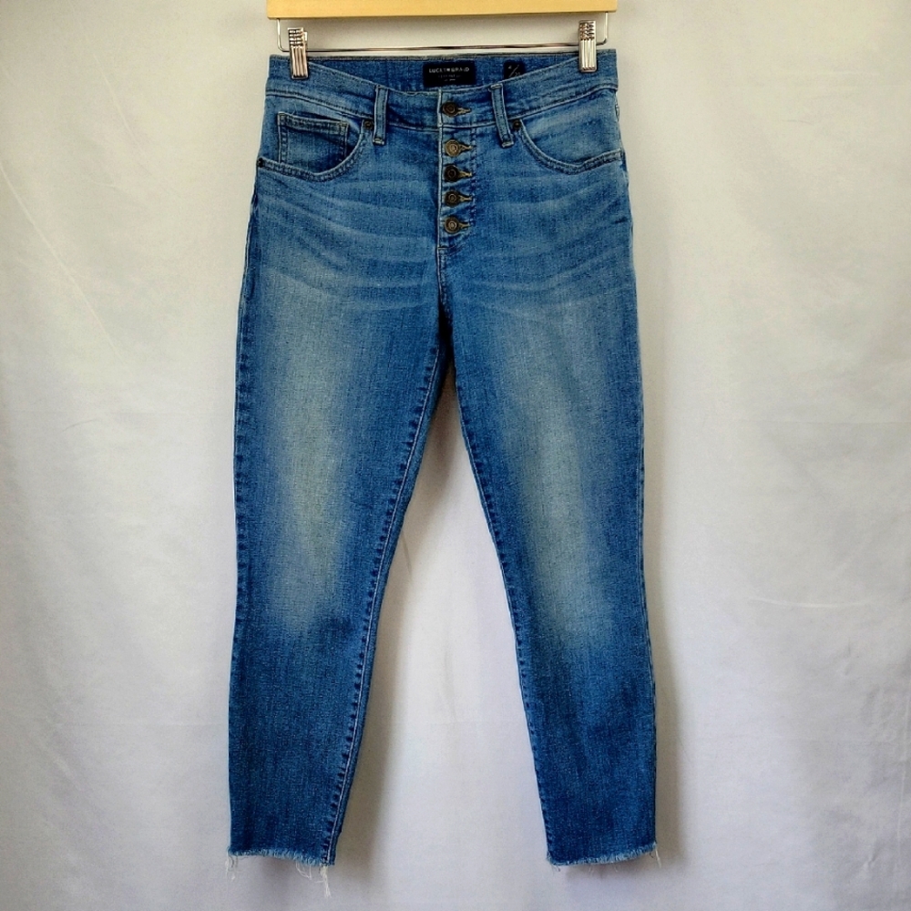 Lucky Brand Mid Rise Ava Crop Button Fly Jeans Lt. Wash Size 4